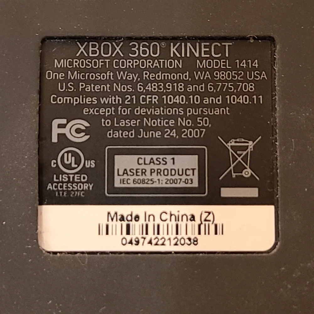 Microsoft Xbox 360 Kinect Connect Black Gaming Sensor Bar Model #1414